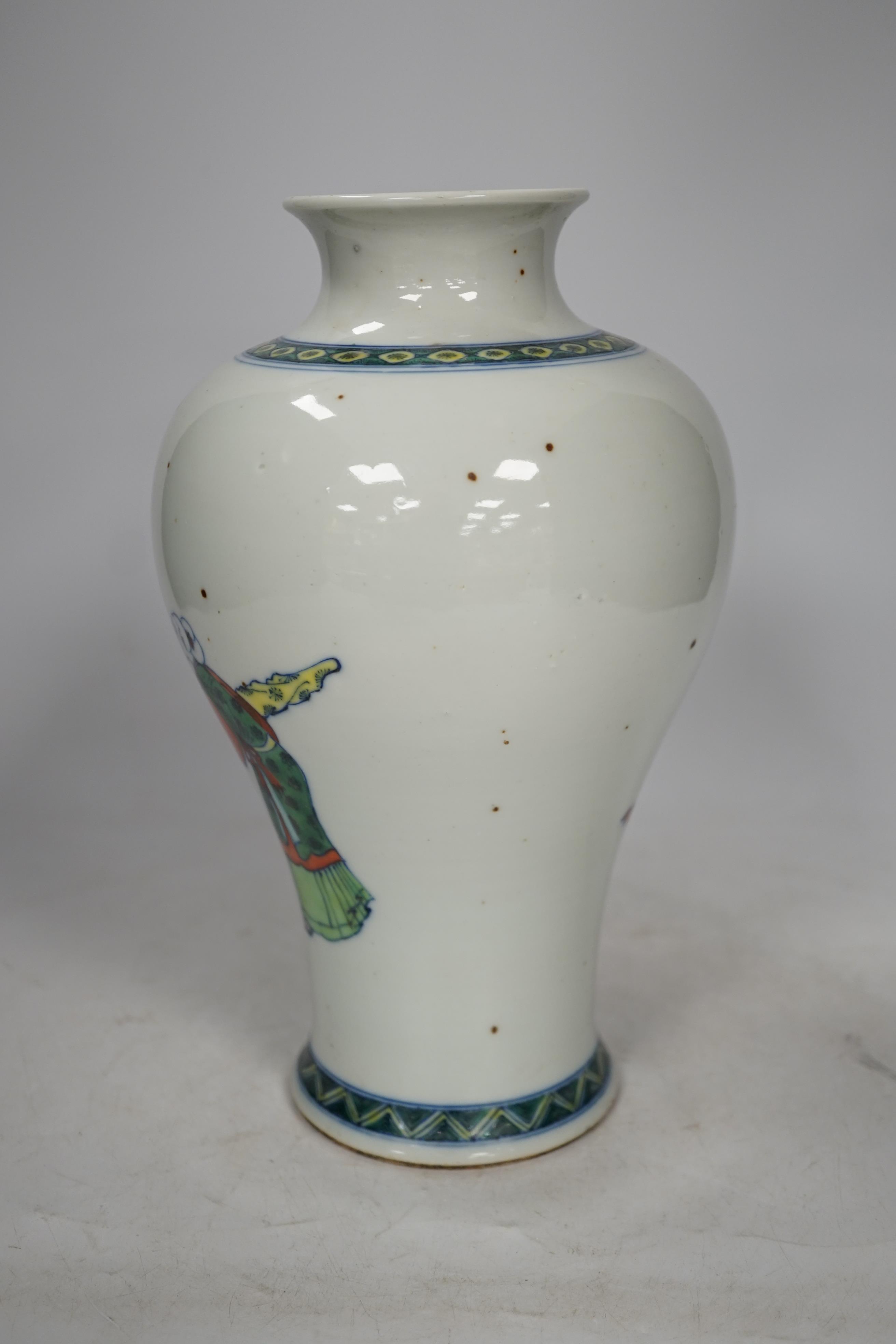 A Chinese baluster doucai vase, 27cm high. Condition - good